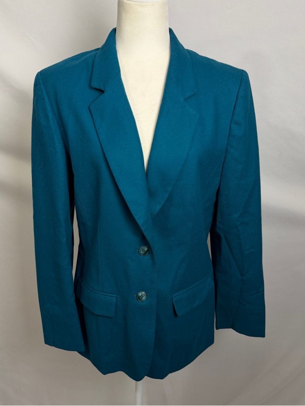 Vintage Pendleton Pure Virgin Wool Blazer Jacket in Teal Blue - Size 12